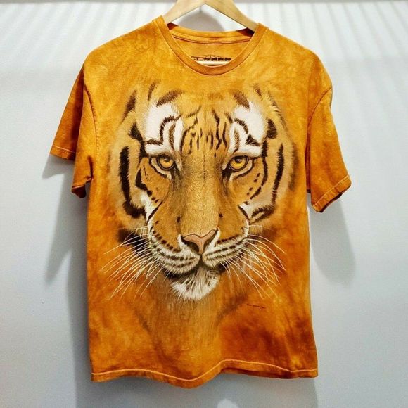 The Mountain Other - THE MOUNTAIN 3D TEES MEN LARGE ORANGE TIGER FACE GRAPHIC TIE DYE T-SHIRT 2011